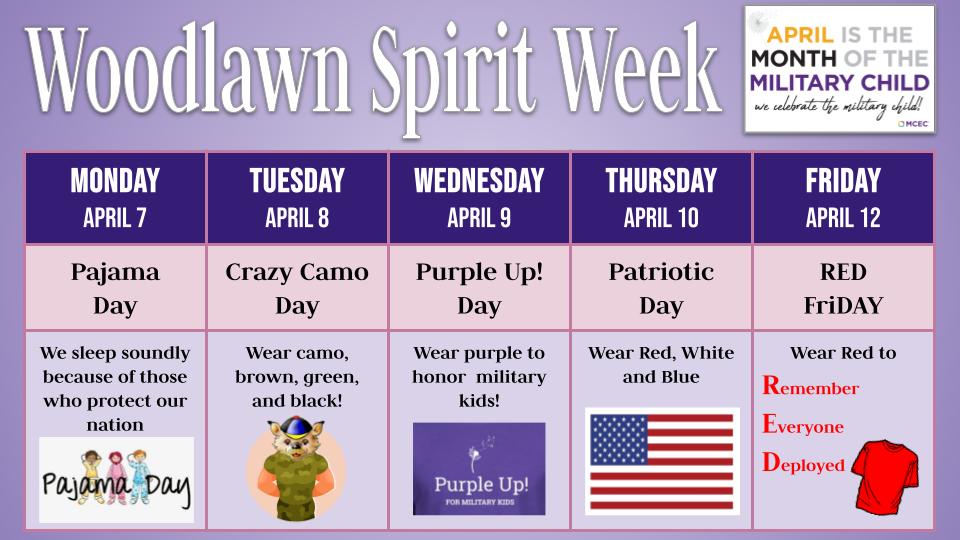 Spirit week flyer english